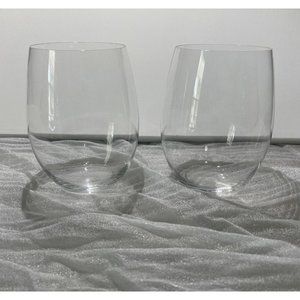 2 RIEDEL CRYSTAL O Stemless Flat Cabernet 20 oz. Wine Glasses